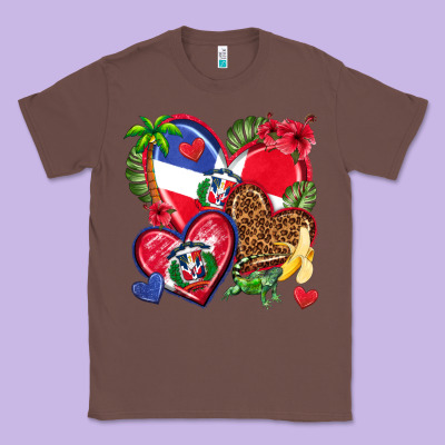 Dominican Republic  Hearts Classic Tee Designed By Texasbilliewilder
