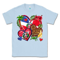 Dusty Blue dominican republic  hearts Classic Tee - texasbilliewilder