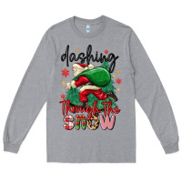 Heather Grey dashing through the snow Long Sleeve Tee - MaliasSmallBusiness