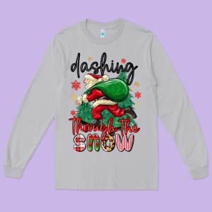 Dashing Through The Snow Long Sleeve Tee Designed By Maliassmallbusiness