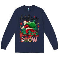 Navy dashing through the snow Long Sleeve Tee - MaliasSmallBusiness