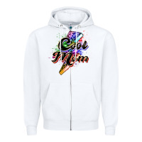 White cool mom Zipper Hoodie - Zillion Design Studio