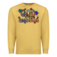 Antique Gold god bless america Premium Sweatshirt - CowhideDigitalArt