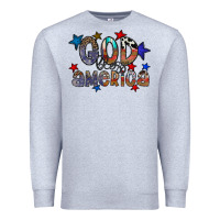 Heather Grey god bless america Premium Sweatshirt - CowhideDigitalArt
