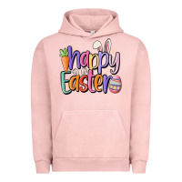 Pigment Salmon happy easter Urban Hoodie - MaliasSmallBusiness