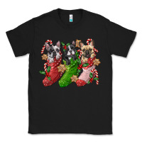 Black french bulldog with christmas socks Classic Tee - FaDigitalArtStudio