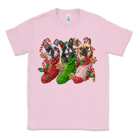 Bubblegum Pink french bulldog with christmas socks Classic Tee - FaDigitalArtStudio