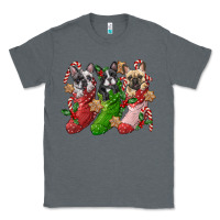 Charcoal Heather french bulldog with christmas socks Classic Tee - FaDigitalArtStudio