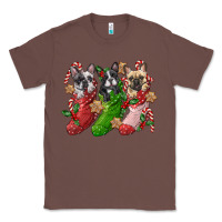 Chestnut french bulldog with christmas socks Classic Tee - FaDigitalArtStudio