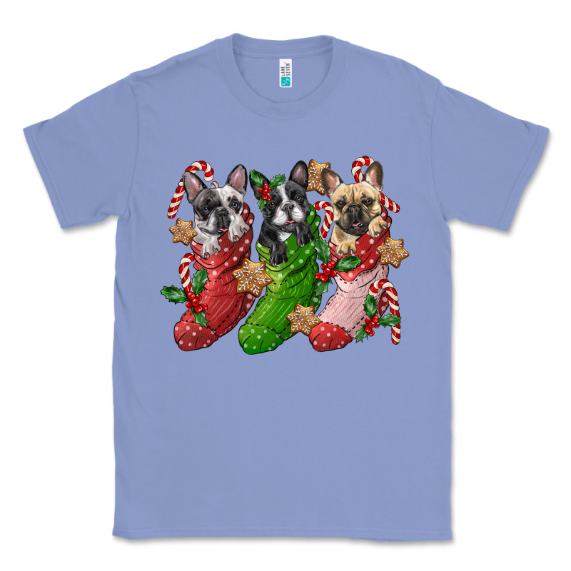 French Bulldog With Christmas Socks Classic Tee by FaDigitalArtStudio | Teevron