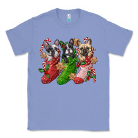 Colony Blue french bulldog with christmas socks Classic Tee - FaDigitalArtStudio