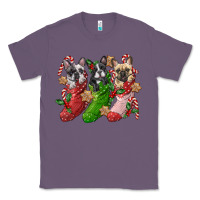 Lavender french bulldog with christmas socks Classic Tee - FaDigitalArtStudio