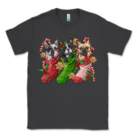 Smoke french bulldog with christmas socks Classic Tee - FaDigitalArtStudio