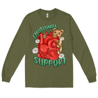 Army Green emotional support Long Sleeve Tee - MaliasSmallBusiness