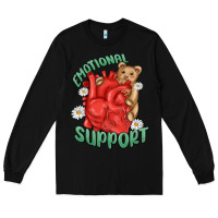 Black emotional support Long Sleeve Tee - MaliasSmallBusiness