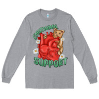 Heather Grey emotional support Long Sleeve Tee - MaliasSmallBusiness