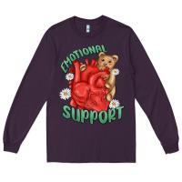 Plum emotional support Long Sleeve Tee - MaliasSmallBusiness