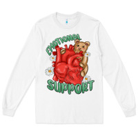 White emotional support Long Sleeve Tee - MaliasSmallBusiness