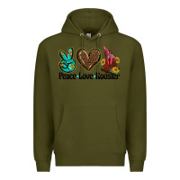 Army Green peace love rooster Premium Hoodie - BarkalooDesign