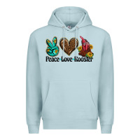 Blue Mist peace love rooster Premium Hoodie - BarkalooDesign