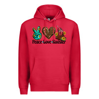 Cardinal peace love rooster Premium Hoodie - BarkalooDesign