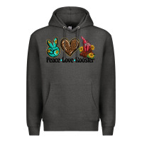 Charcoal Heather peace love rooster Premium Hoodie - BarkalooDesign