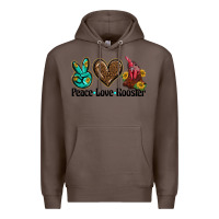 Coffee peace love rooster Premium Hoodie - BarkalooDesign