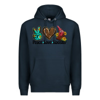 Navy peace love rooster Premium Hoodie - BarkalooDesign
