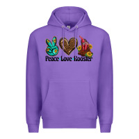Purple peace love rooster Premium Hoodie - BarkalooDesign