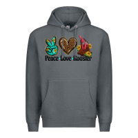 Rock peace love rooster Premium Hoodie - BarkalooDesign