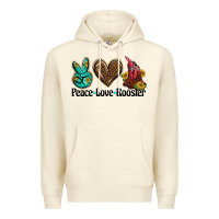 Sandshell peace love rooster Premium Hoodie - BarkalooDesign