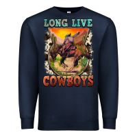 Navy long live cowboys Premium Sweatshirt - FaDigitalArtStudio