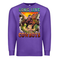 Purple long live cowboys Premium Sweatshirt - FaDigitalArtStudio