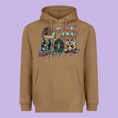 Best Cat Mom Ever Heavyweight Hoodie Designed By Sublimationcraftshop