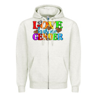 Oatmeal Heather love has no gender pride lgbtq Zipper Hoodie - texasbilliewilder