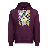 Mauve Wine easter vibes smiley face Urban Hoodie - MaliasSmallBusiness
