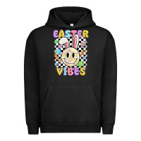 Pigment Black easter vibes smiley face Urban Hoodie - MaliasSmallBusiness