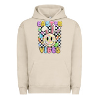 Pigment French Oak easter vibes smiley face Urban Hoodie - MaliasSmallBusiness