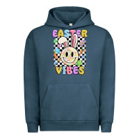 Pigment Midnight Navy easter vibes smiley face Urban Hoodie - MaliasSmallBusiness