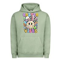 Pigment Oil Green easter vibes smiley face Urban Hoodie - MaliasSmallBusiness
