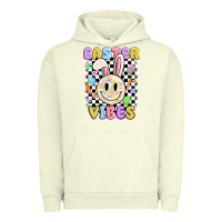Pigment Pistachio easter vibes smiley face Urban Hoodie - MaliasSmallBusiness