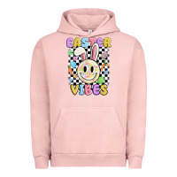 Pigment Salmon easter vibes smiley face Urban Hoodie - MaliasSmallBusiness