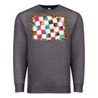 Charcoal Heather race background with leopard frame Premium Sweatshirt - HRA Design Shop