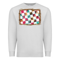 Dove Grey race background with leopard frame Premium Sweatshirt - HRA Design Shop