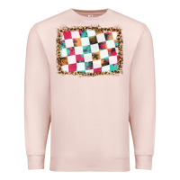 Pale Pink race background with leopard frame Premium Sweatshirt - HRA Design Shop