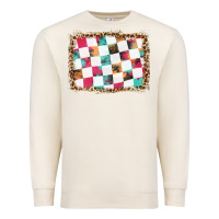 Sandshell race background with leopard frame Premium Sweatshirt - HRA Design Shop