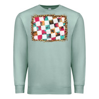 Seafoam race background with leopard frame Premium Sweatshirt - HRA Design Shop