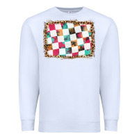White race background with leopard frame Premium Sweatshirt - HRA Design Shop