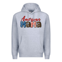 Heather Grey Western American Mama Premium Hoodie - LillyAllenDesigns