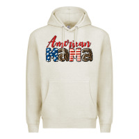 Oatmeal Heather Western American Mama Premium Hoodie - LillyAllenDesigns